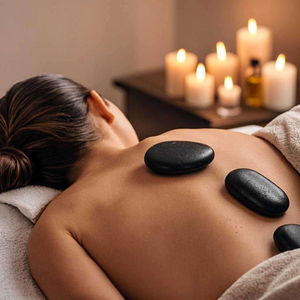 Hot stone massage treatment at Relax Zen massage spa Hyderabad